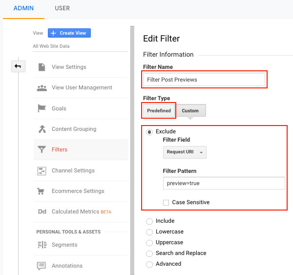 WordPress exclude post preview from Google Analytics