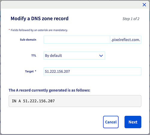 OVH A record