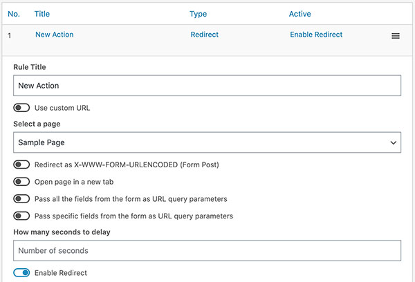 Redirection for Contact Form 7 options