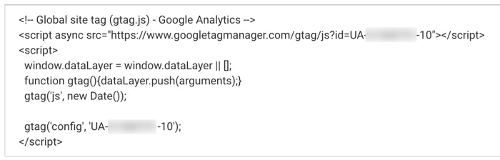 Universal Analytics tracking code