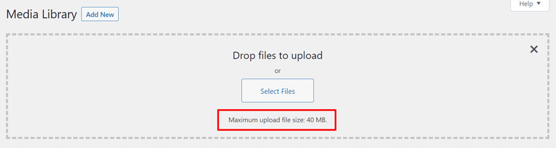 WordPress media max upload size