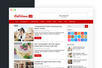 RedWaves lite WordPress theme